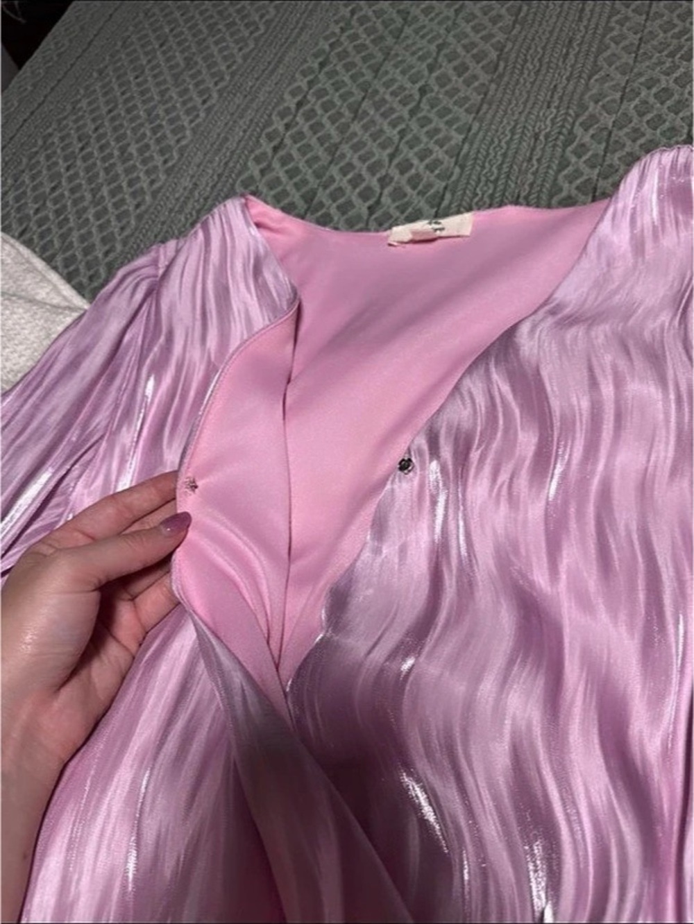 Pink Ruched Blouse Like New - Picture 3 of 3